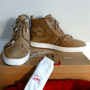 Christian Louboutin Camel Suede Sneakers Size 41.5